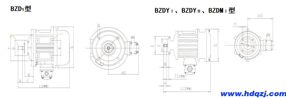 BZDⅠ、BZDYⅠ、BZDYⅡ、BZDMⅠ隔爆型錐形轉(zhuǎn)子三相異步電動機(jī)外形尺寸圖.jpg